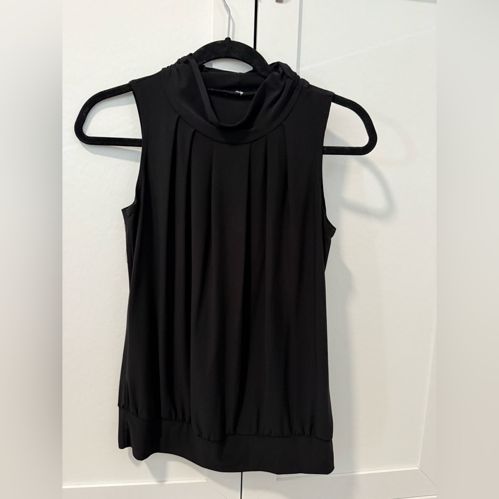 Designer Chic Black Sleeveless Blouse